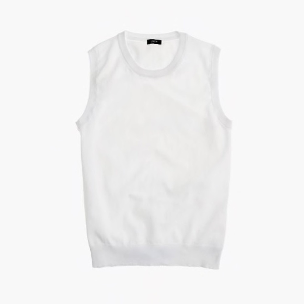 J. Crew White Sweater Shell L